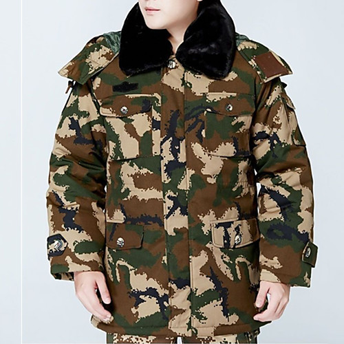 

Women's Men's Military Tactical Jacket Outdoor Thermal Warm Waterproof Windproof Fleece Lining Fall Winter Spring Camo Coat Top Polyester Camping / Hiking Hunting Fishing Camouflage Brown