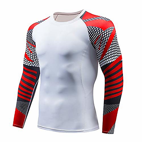 

compression shirts,fitness sports shirt long-sleeve t-shirts workout tee gym training bodybuilding skin top white