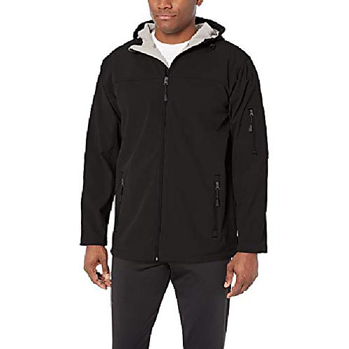 

d & jones men's dejn-d998 soft shell hooded jacket, charcoal, s