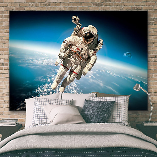 

Wall Tapestry Art Deco Blanket Curtain Picnic Table Cloth Hanging Home Bedroom Living Room Dormitory Decoration Polyester Fiber Astronaut Sky