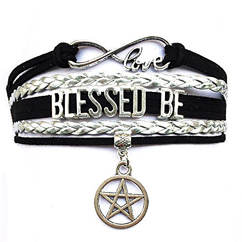 

blessed be bracelet pentagram star charm witch gift wiccan jewelry