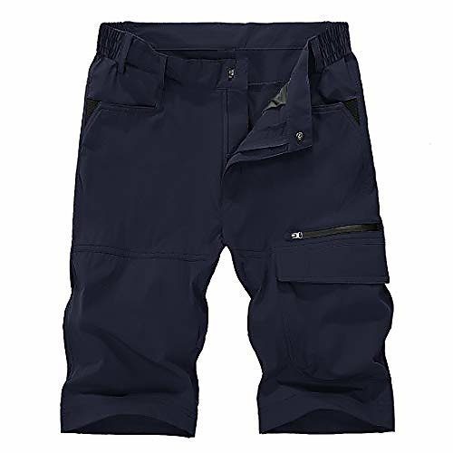 

men's water resistant outdoor quick dry hiking tactical cargo work shorts(02 navy,us 34)