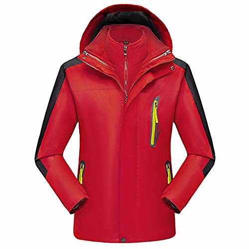 

men's big and tall windproof thickened windbreaker jacket with removable hood(red,xxxxxl)