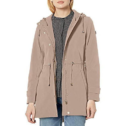 

women's fashion outerwear jacket, layer detail bone, x-large