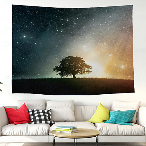 

Wall Tapestry Art Decor Blanket Curtain Picnic Tablecloth Hanging Home Bedroom Living Room Dorm Decoration Polyester Starry Modern Tree