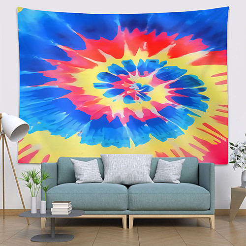 

Wall Tapestry Art Decor Blanket Curtain Hanging Home Bedroom Living Room Decoration Polyester Blue Tie Dye
