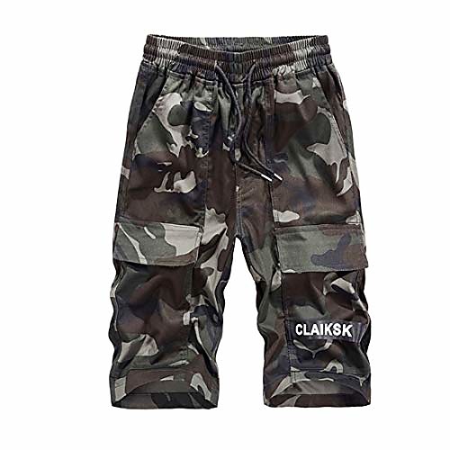 

men's cropped shorts summer micro-elastic solid color large size loose shorts men's casual shorts