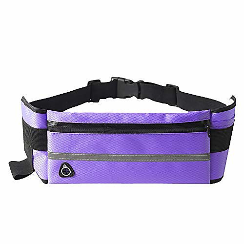 

fanny pack waist bag for unisex, travel waist pack, adjustable belt, waterproof waist pack, multifunction, ultra-thin, light, suitable for phones under 6.5 inch (purple)