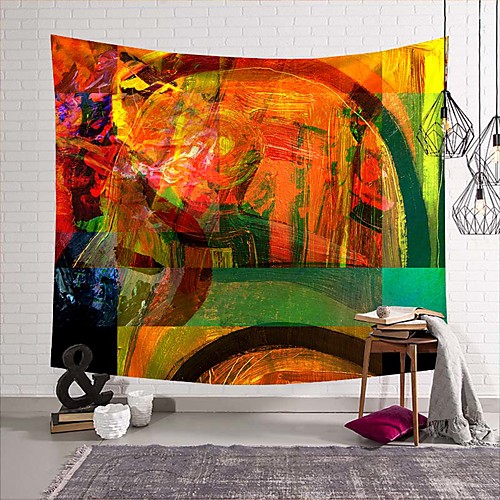 

Wall Tapestry Art Deco Blanket Curtain Picnic Table Cloth Hanging Home Bedroom Living Room Dormitory Decoration Polyester Fiber Modern Oil Painting Color Overlay Scribble