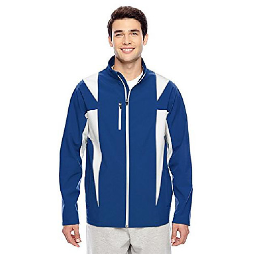 

team 365 men's icon colorblock soft shell jacket, sp royal/sp sil, xx-large