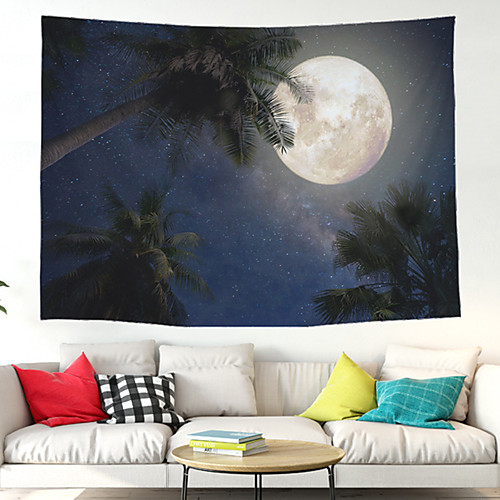 

Wall Tapestry Art Decor Blanket Curtain Picnic Tablecloth Hanging Home Bedroom Living Room Dorm Decoration Polyester Sky Moon Tree