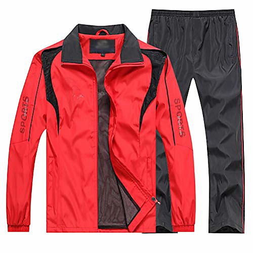 

tracksuit mens sportswear sweatshirtpants 2 pieces outwear training tracksuit(,red,l)