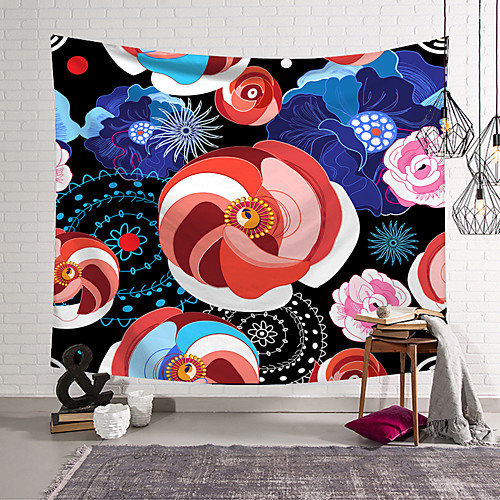 

Wall Tapestry Art Decor Blanket Curtain Hanging Home Bedroom Living Room Decoration Polyester New Fantasy Flower Pattern