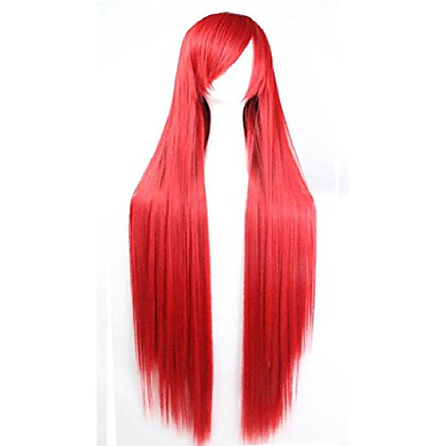 

39 long straight wig with bangs costume party straight wig (red)