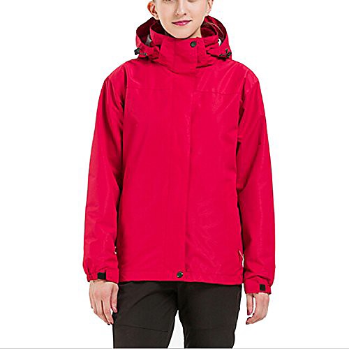 

3-in-1 men women waterproof warm fleece ski jacket coat with fleece liner windproof outdoor winter outerwear rain snow jacket (l, red 1)