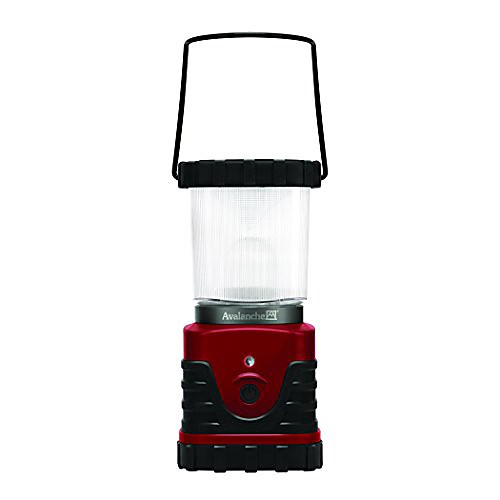 

ultra-bright led lantern with 3 light settings durable water proof construction with rubber grip and built in hook (black/red)