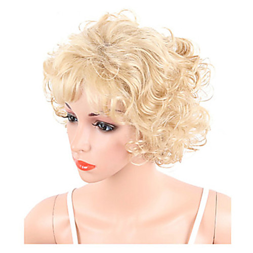 

Synthetic Wig Hathaway Middle Part Wig Blonde Short Curly Golden Blonde Synthetic Hair 12 inch Women Synthetic Sexy Lady Hairstyle