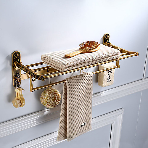 

Towel Bar Foldable / Multilayer Antique Aluminum 1pc - Hotel bath Wall Mounted