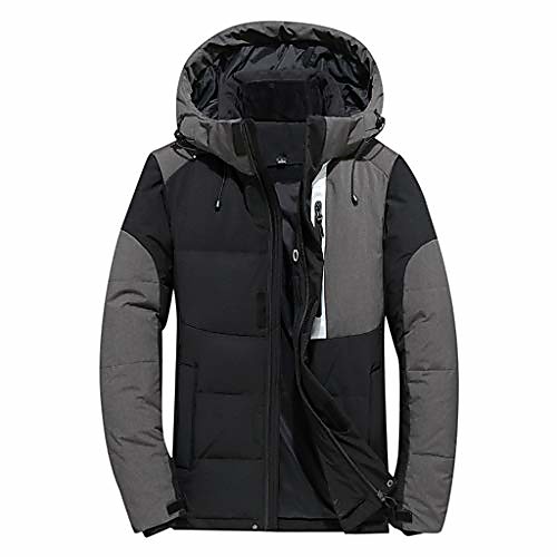 

fashion hoodie for men autumn winter casual pocket button long sleeve thermal down jacket coat(black,2xl)