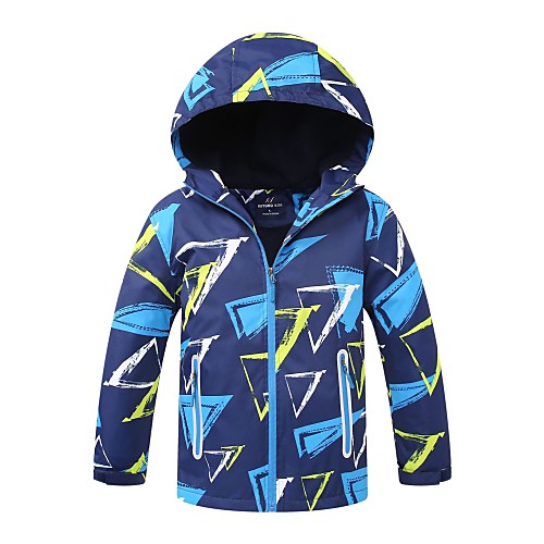 

Boys' Softshell Jacket Hiking Windbreaker Winter Outdoor Patchwork Thermal Warm Waterproof Windproof Breathable Winter Jacket Top Hunting Fishing Climbing Dark Navy / Kid's