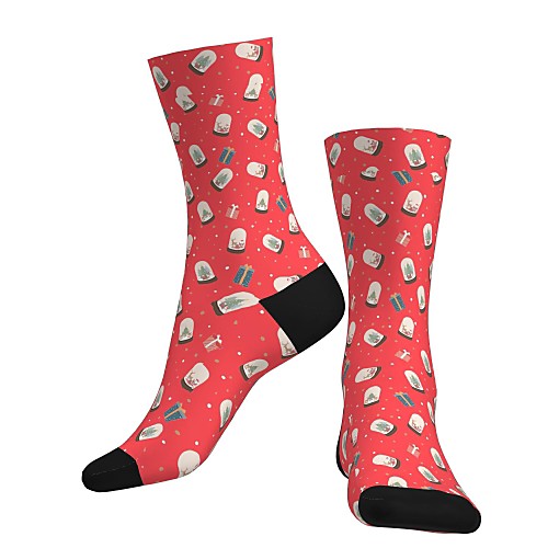 

Compression Socks Cycling Socks Women's Men's Bike / Cycling Breathable Soft Comfortable 1 Pair Graphic Christmas Santa Claus Cotton Red S M L / Stretchy / Mountain Bike MTB