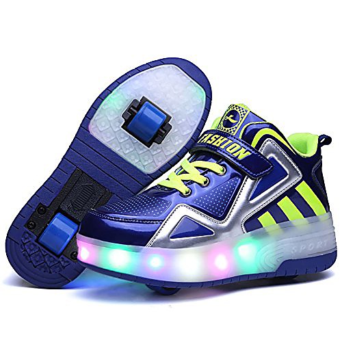 

Boys' Girls' Sneakers LED Shoes USB Charging PU Leather LED Shoes Christmas White Blue Red All Seasons