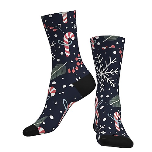 

Crew Socks Compression Socks Calf Socks Athletic Sports Socks Cycling Socks Women's Men's Bike / Cycling Breathable Soft Comfortable 1 Pair Graphic Christmas Santa Claus Cotton Black S M L / Stretchy