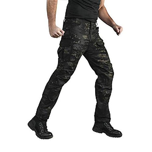 

mens tactical hiking pants durable lightweight waterproof military army cargo fishing travel dark camo