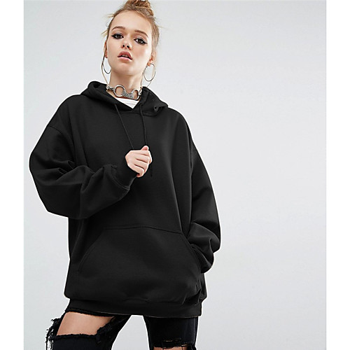 

Women's Pullover Hoodie Sweatshirt Solid Color Front Pocket Christmas Daily Casual Hoodies Sweatshirts Black Wine Army Green