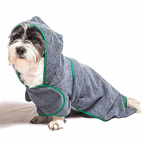 

dog bathrobe towel, microfiber oversized hooded bath pet towel, soft super absorbent dog drying towel robe,dog drying coat, dry fast dog bag dog blanket,machine washable,m