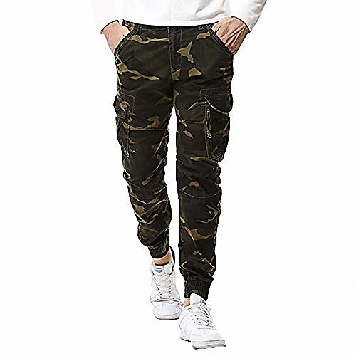 

men's sweatpants active jogger pants slim fit trousers camo quick dry running cargo pants with zipper pockets klgda