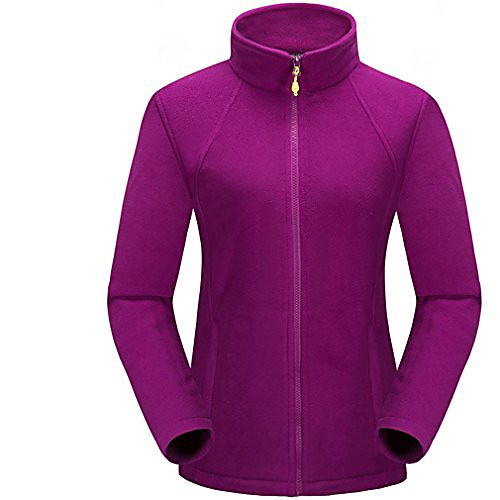 

women's full zip long sleeve thermal polar fleece jacket body warmer ladies warm winter outdoor jacket (medium, purple)