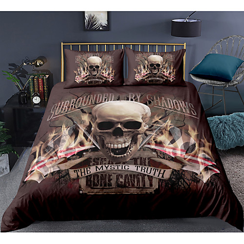 

Skull Series 3-Piece Duvet Cover Set Hotel Bedding Sets Comforter Cover with Soft Lightweight Microfiber For Holiday Decoration(Include 1 Duvet Cover and 1or 2 Pillowcases)