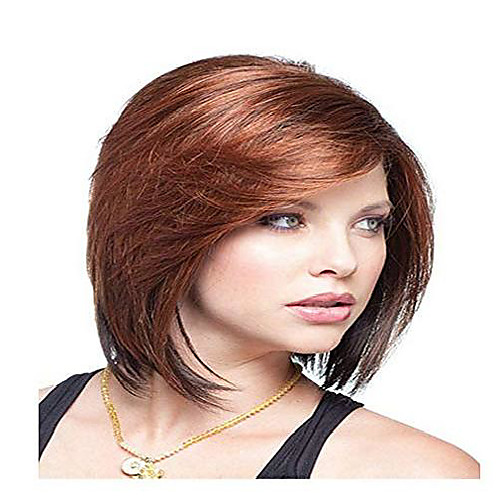 

chic straight long side part bob wig for women & girls daily party use brown