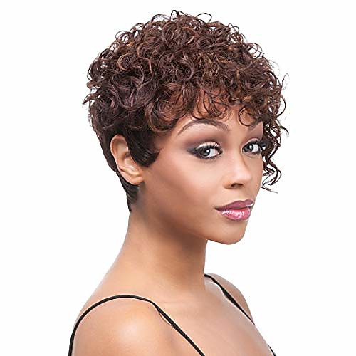 

beisd short brown blonde curly wigs short afro curly synthetic wigs for black women short pixie curly hair wigs