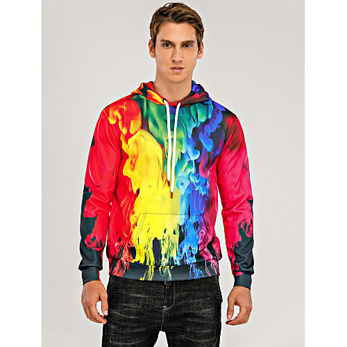 

Men's Hoodie Sweatshirt Hoodie Rainbow 3D Print Casual Hoodies Sweatshirts Rainbow