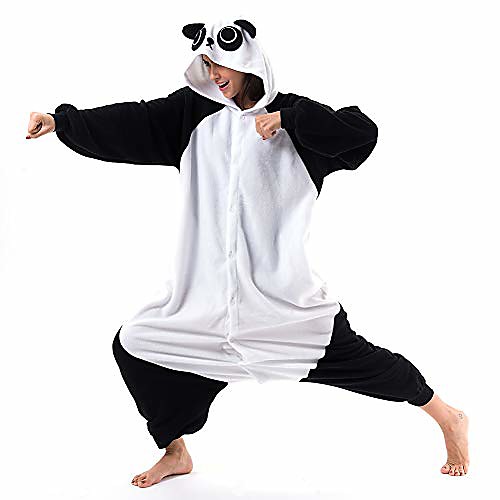 

unisex adult animal panda costume halloween cosplay pajamas (l, panda)