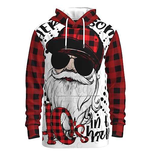 

Men's Pullover Hoodie Sweatshirt Print Graphic 3D Front Pocket Christmas Daily 3D Print 3D Print Christmas Hoodies Sweatshirts Red