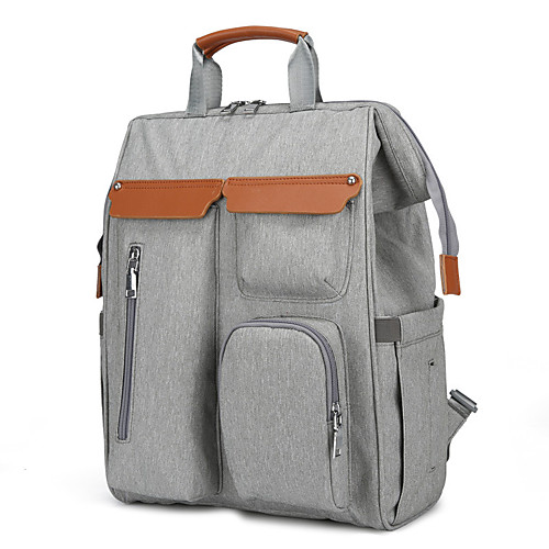 

Women's Unisex Polyester Oxford School Bag Diaper Bag Commuter Backpack Large Capacity Zipper Solid Color Daily Professioanl Use Backpack Black Light Grey Dark Gray