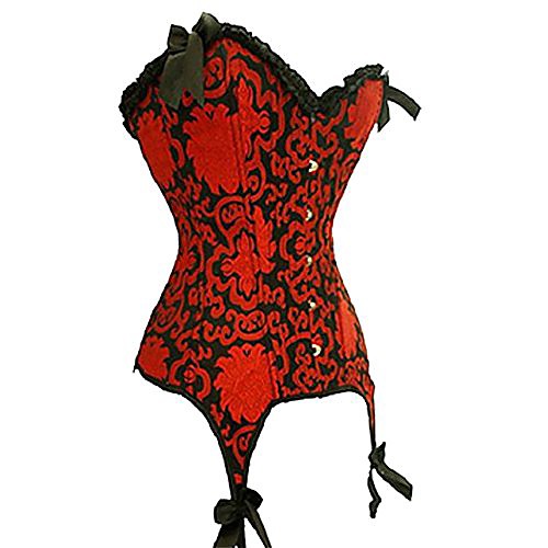 

women's gothic fashion corset thong set in black and red