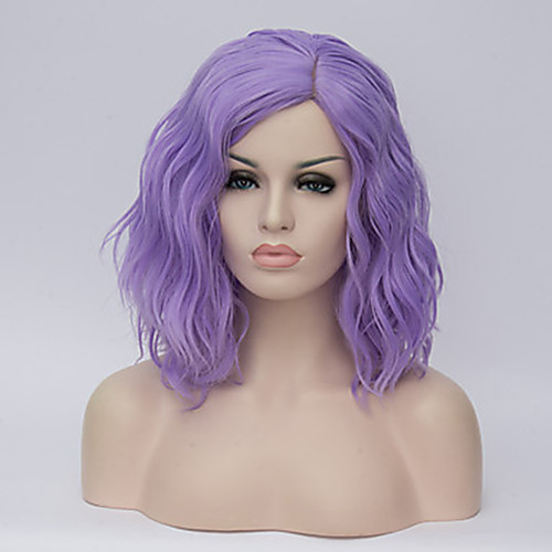 

Synthetic Wig Hathaway Middle Part Wig Purple Short Curly Golden Blonde Synthetic Hair 12 inch Women Synthetic Sexy Lady Hairstyle