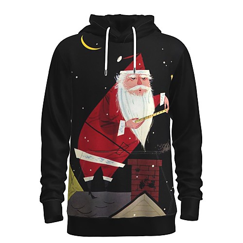 

Men's Pullover Hoodie Sweatshirt Print Graphic 3D Front Pocket Christmas Daily 3D Print 3D Print Christmas Hoodies Sweatshirts Black
