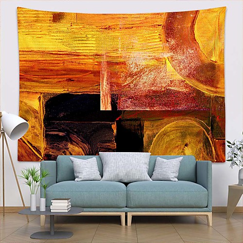 

Wall Tapestry Art Deco Blanket Curtain Picnic Table Cloth Hanging Home Bedroom Living Room Dormitory Decoration Polyester Fiber Novelty Modern Color Oil Painting Simple Orange Red