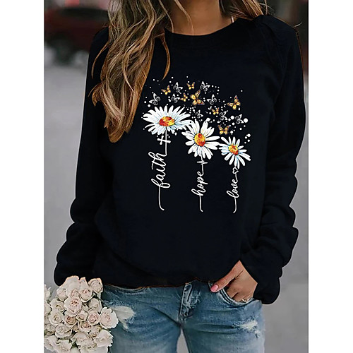 

Women's Pullover Sweatshirt Graphic Christmas Daily Casual Christmas Hoodies Sweatshirts White Black Red
