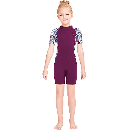 

Girls' Shorty Wetsuit 2.5mm SCR Neoprene Diving Suit Windproof Quick Dry Short Sleeve Back Zip Patchwork Summer / Kids