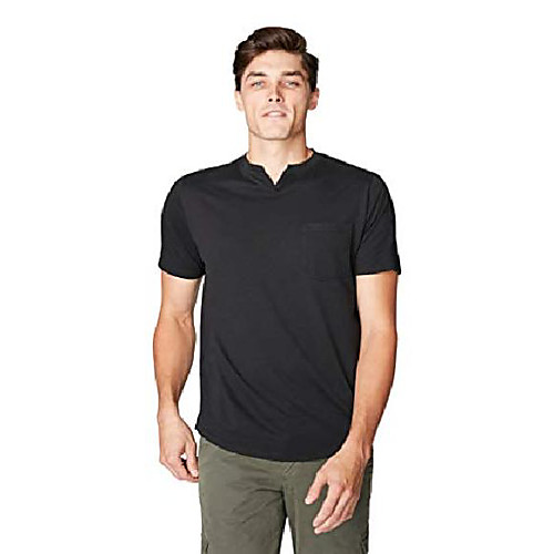 

men's premium jersey notch neck crew black