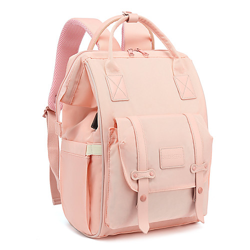 

Unisex Polyester Nylon School Bag Diaper Bag Commuter Backpack Large Capacity Zipper Solid Color Daily Professioanl Use Backpack Black Blue Blushing Pink Green Gray