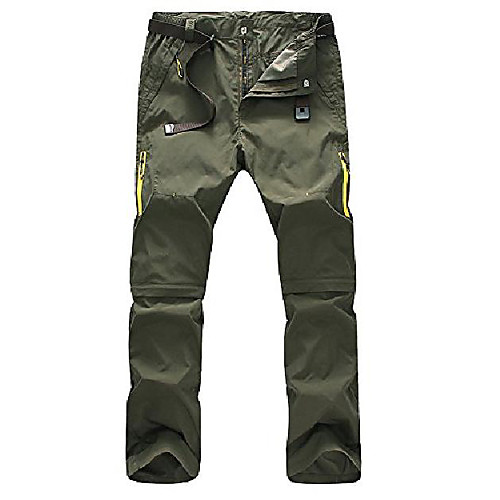 

men's convertible hiking cargo pants,outdoor quick dry lightweight fishing zip off work trousers #9999 army green-29