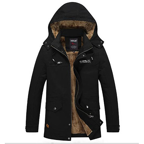 

men's hooded faux fur lined warm coats outwear winter jackets (m, green)