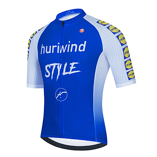 

21Grams Men's Short Sleeve Cycling Jersey Blue Bike Jersey Top Mountain Bike MTB Road Bike Cycling Breathable Quick Dry Sports Clothing Apparel / Stretchy / Athletic